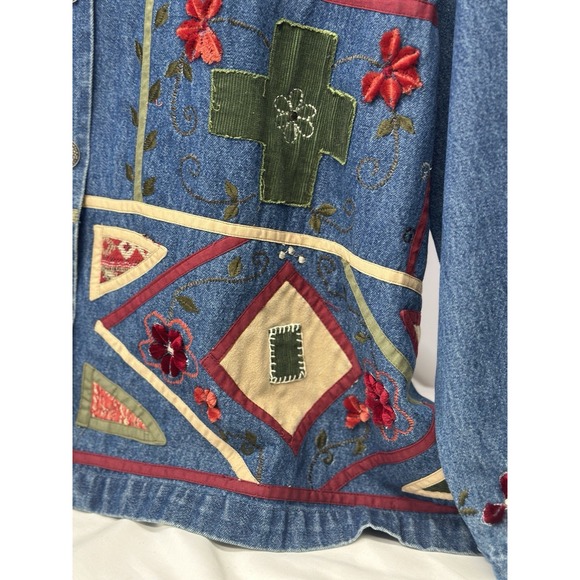Tanzara Denim Jacket Womens‎  2X Embroidered Excellent Condition - Picture 9 of 16